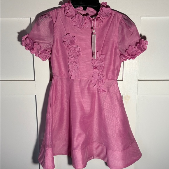 GB girls Other - Gb Girls Spring Easter Floral Appliqué Fit and Flare Pink Dress Size 7 NWT